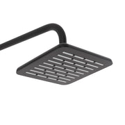 Set Soffione doccia 20 x 20  cm e braccio di 35 cm in finitura nero anticalcare Hidra