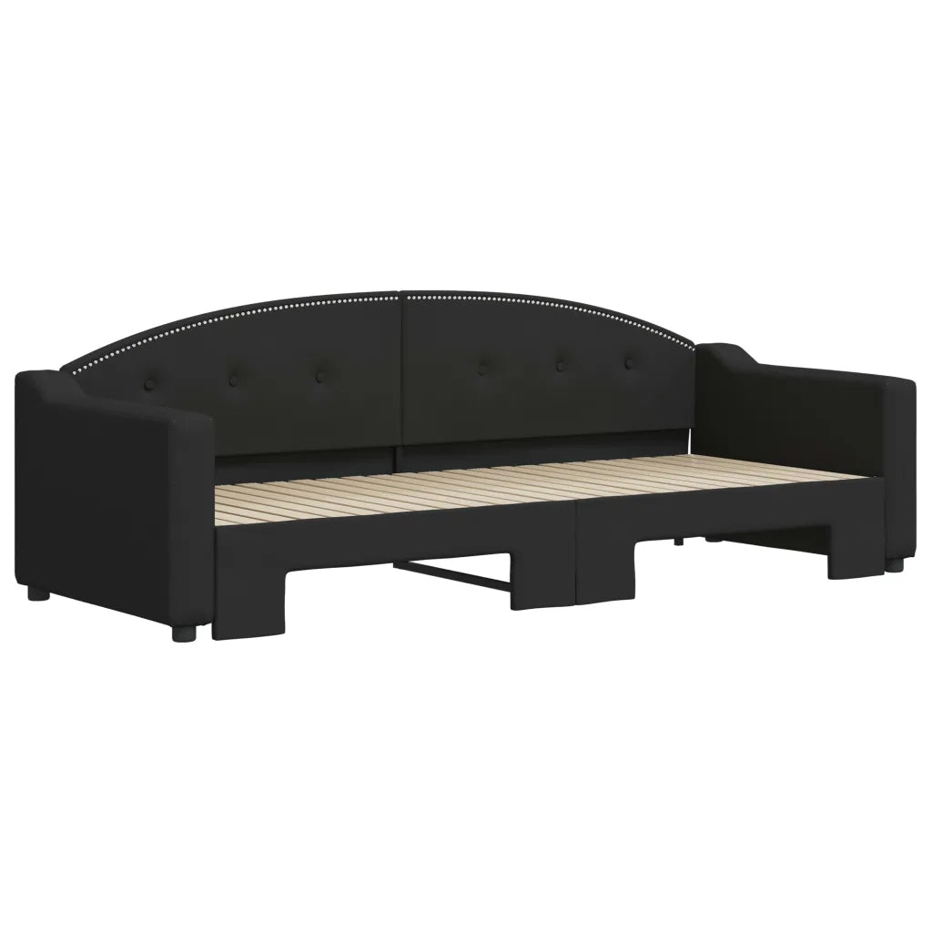 Divano Letto con Letto Estraibile-Sofa Letto-Daybed Nero 80x200 Tessuto 447952