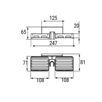 Supporto a muro per doccino con doppio porta sapone