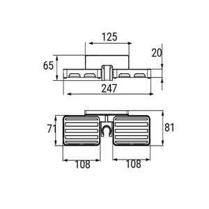 Supporto a muro per doccino con doppio porta sapone