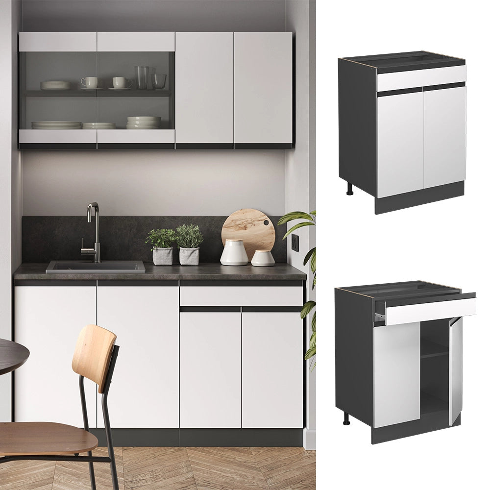 Vicco Base da cucina Bianco 60 cm Marmo AP