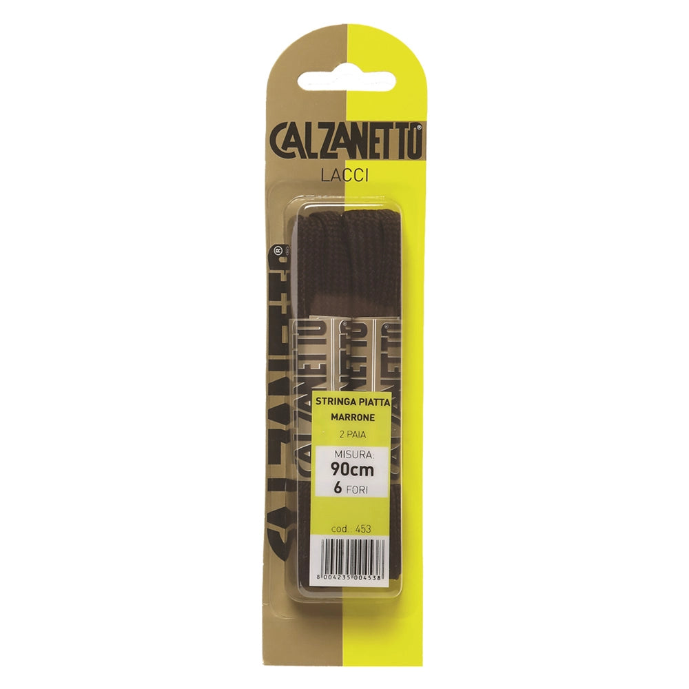 LACCI PIATTI cm.90 marroni - blister 2 paia  - EBANO