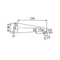 Braccio doccia 17,5 cm, cromato