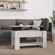 Tavolino Salotto-Tavolino da soggiorno-Tavolo Grigio Cemento 101x49x52 cm Legno Multistrato