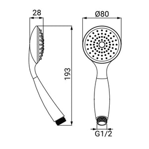Doccino cromato anticalcare a 1 getto - serie keros