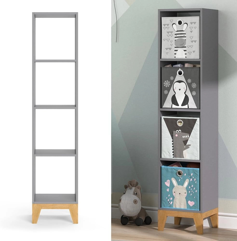 Libreria bambini Malia, Grigio, 35.2 x 159.5 cm