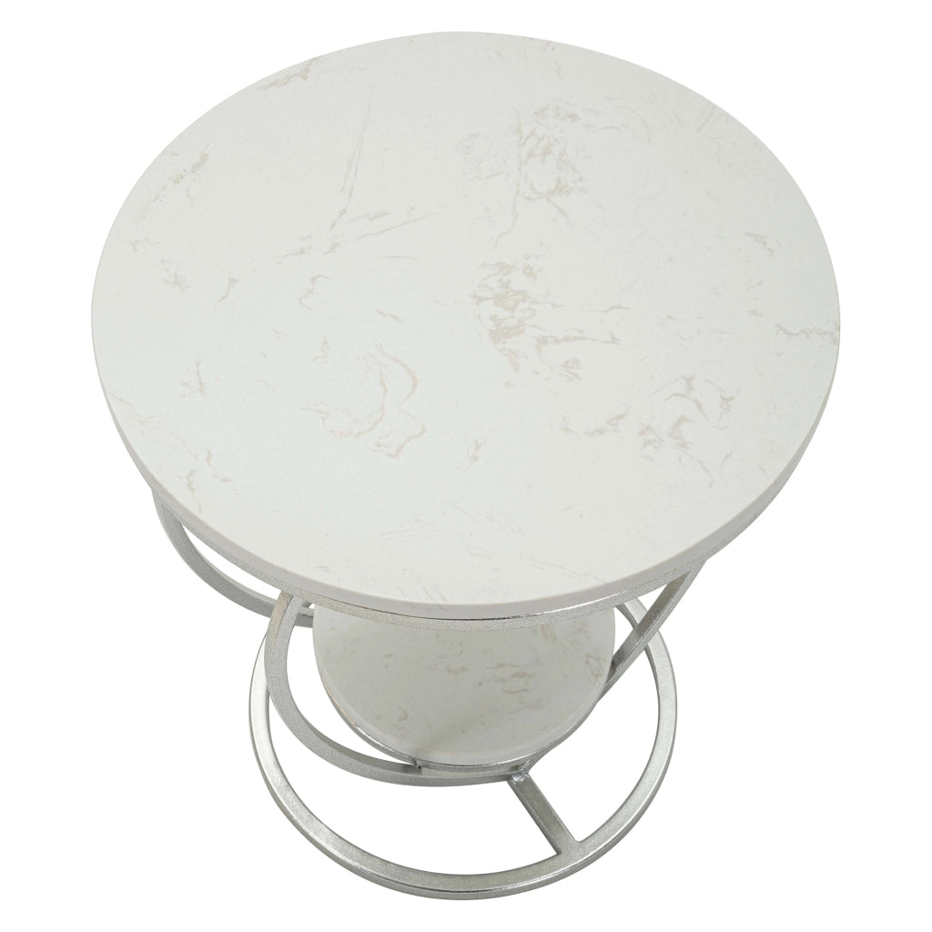 Masaka, Tavolino da Salotto Struttura a Cuore, 40x40x46h cm Argento
