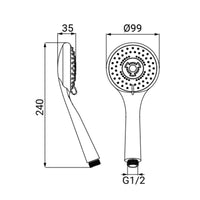 Doccetta cromata a 5 getti - serie Anafi