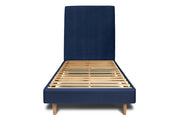 Letto 90x200 cm con testata imbottita - Tessuto velluto