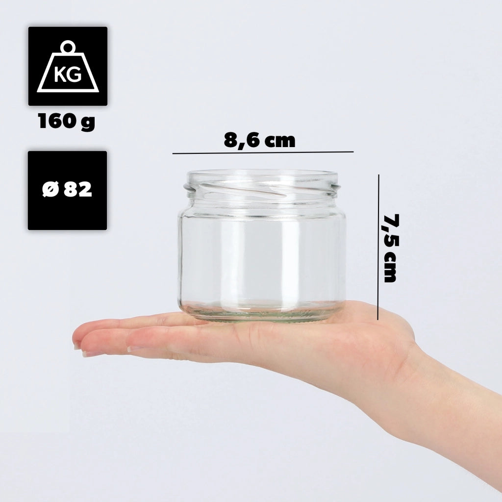 KADAX 10 pezzi Barattoli in vetro da 330 ml e 300 ml per miele e conserve con tappi Fi 82