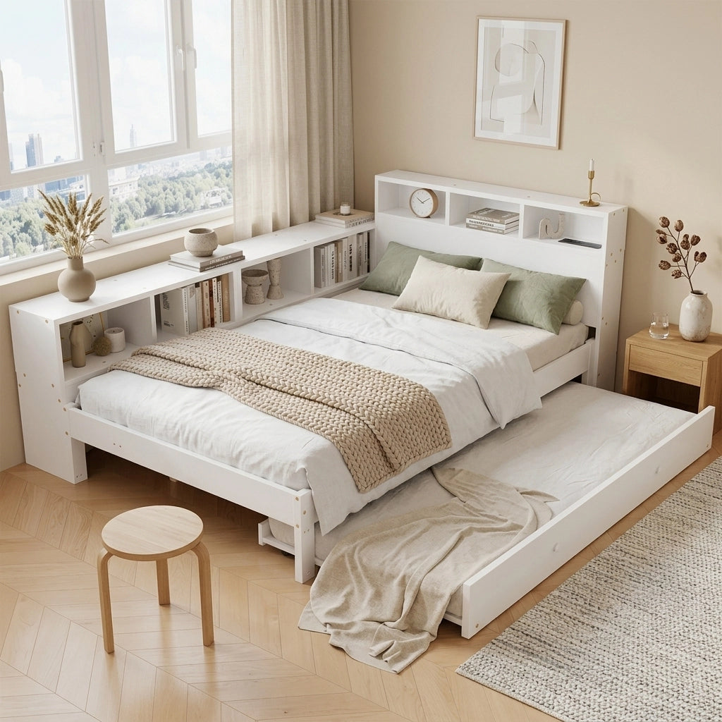 letto in legno bianco 120x200 cm