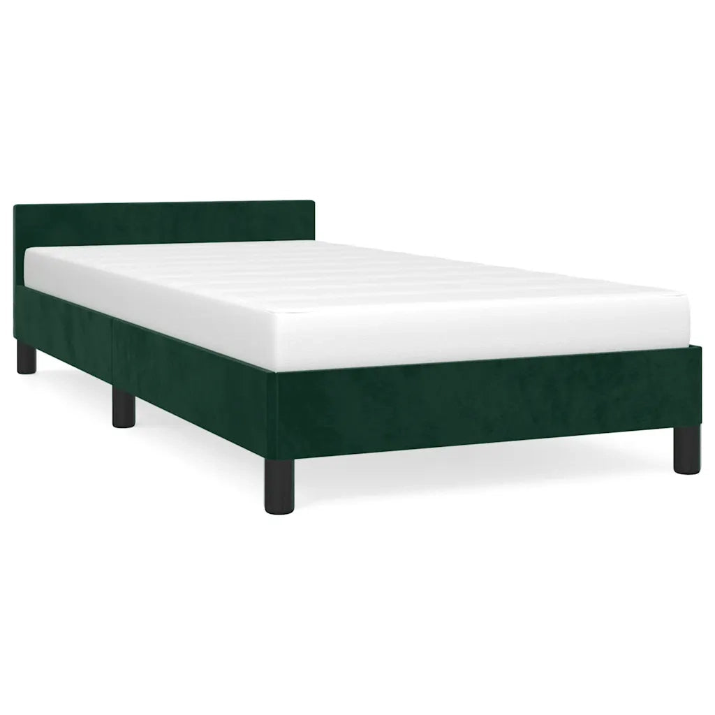 Giroletto senza Materasso Verde Scuro 90x200 cm in Velluto 347552