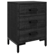 Comodino | Armadio da Notte | Mobiletto da notte Nero 40x30x55 cm Legno Massello di Pino Riciclato