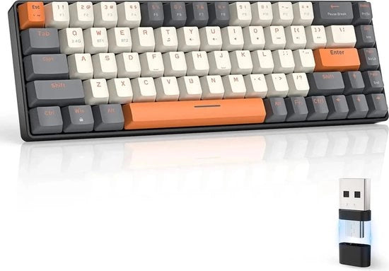 Tastiera da Gioco - Senza Fili - Tastiera 60% - Tastiera Meccanica Senza Fili - Adatto per PC, MAC, Xbox, PS 4