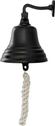 Accessori per Home Pub Campanello a Mano - Campanello Decorativo a Stile Nautico - Campanello Alto e Lontano Nero - Ideale per Natale e Pubs - 13 cm