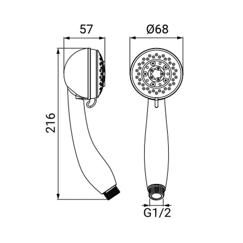 Doccino serie star cromato, a 3 getti