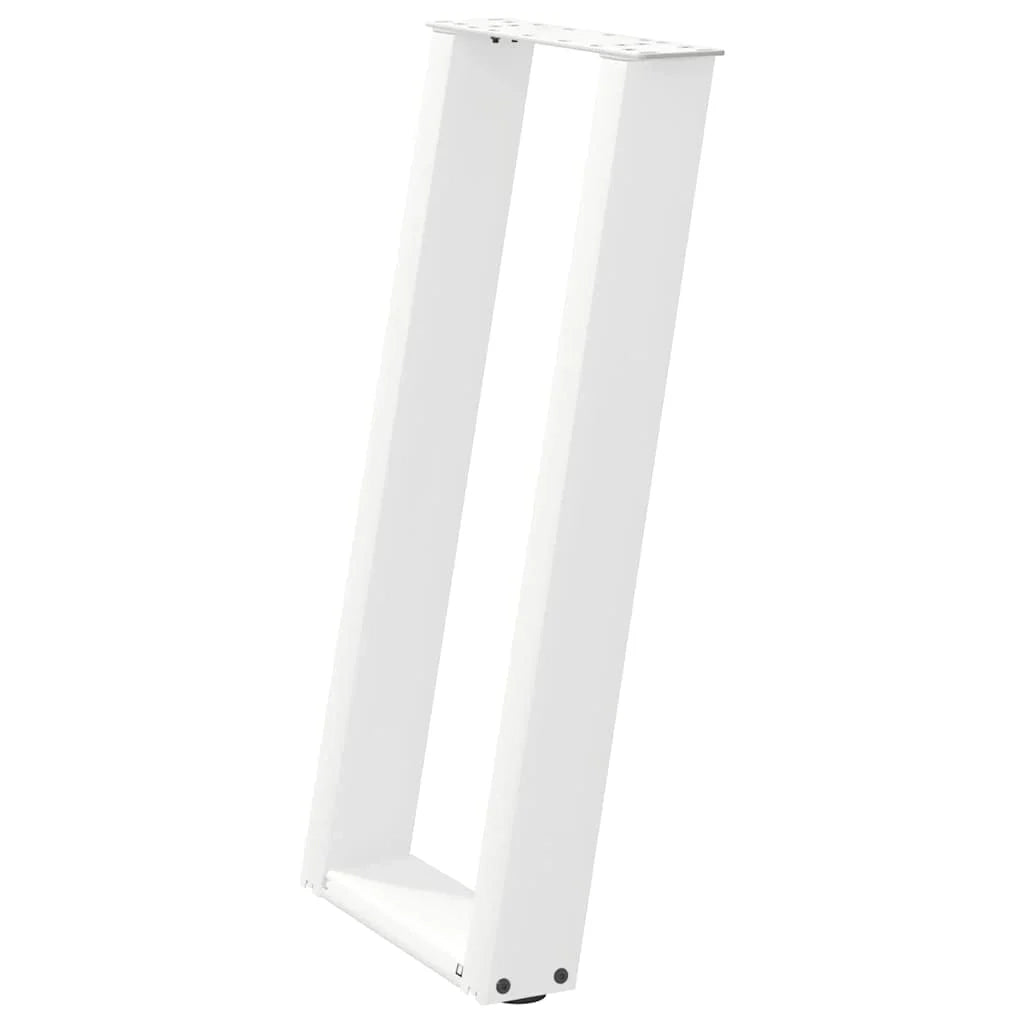 Set di 2 gambe regolabili per tavolo consolle a forma di U 38 x 72-73 cm design moderno acciaio bianco 02_0057063