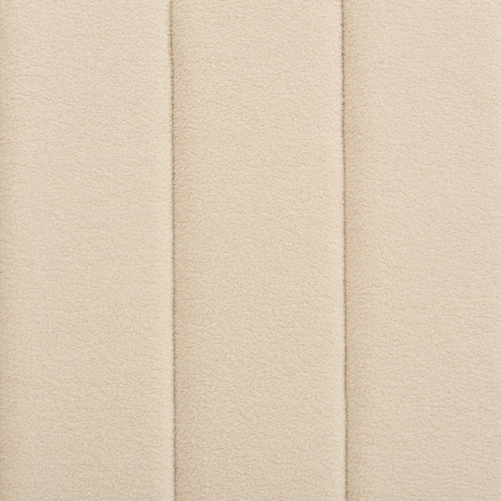 Letto matrimoniale con doghe 180 x 200 cm tessuto bouclè di colore beige stile glam moderno