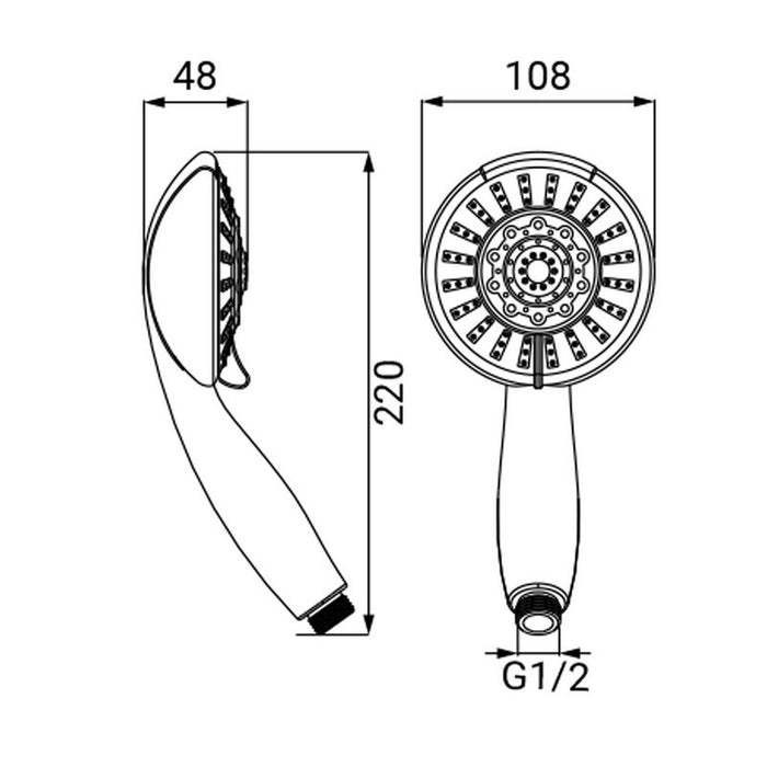 Doccino serie evo a 5 getti, cromato
