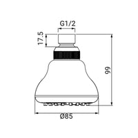 Soffione serie lilla, cromato ad un getto