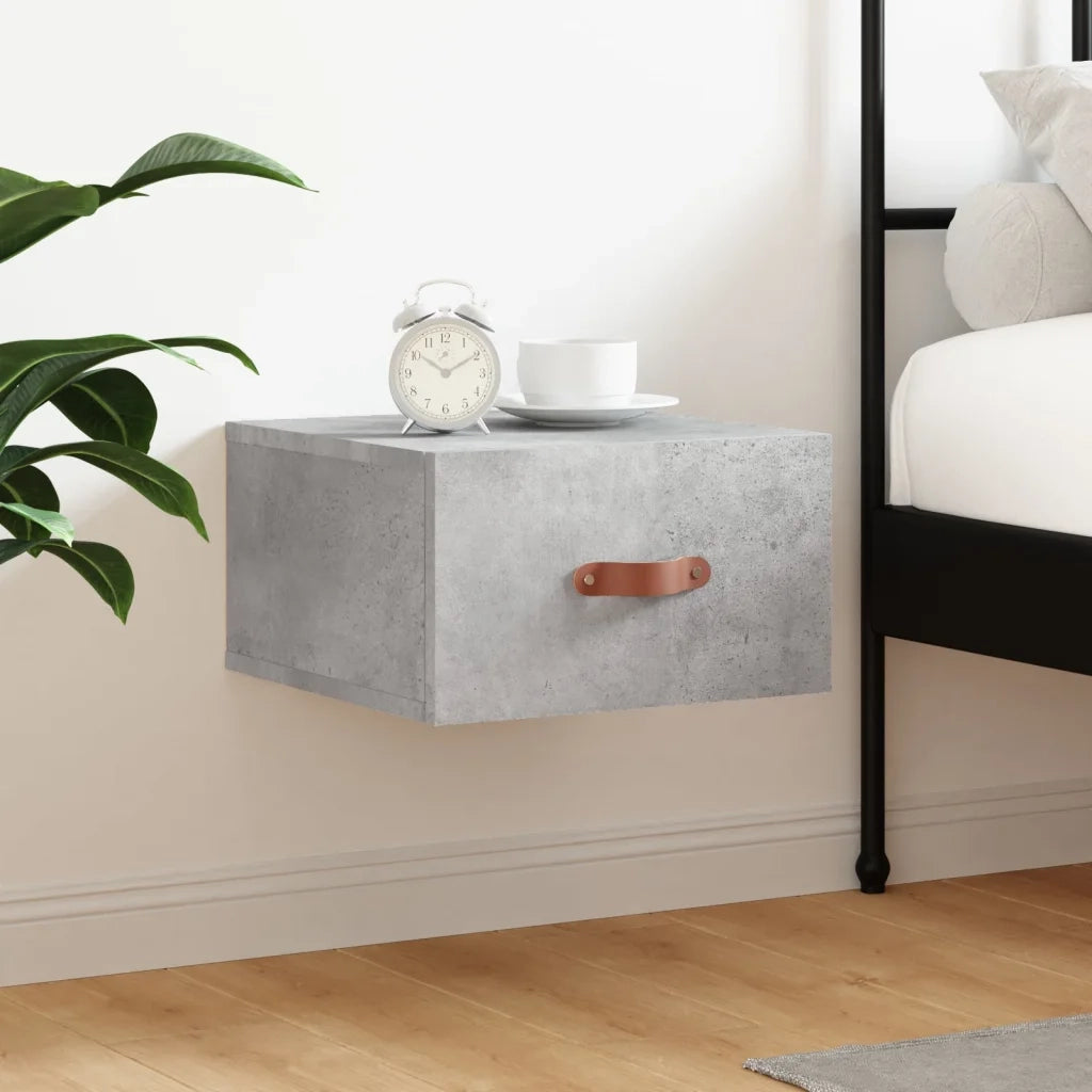 Comodino a Muro Grigio Cemento 35x35x20 cmcod mxl 80796