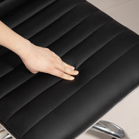 Sedia Poltrona Operativa da Ufficio Ergonomica con Altezza Regolabile in Pelle PU Nera