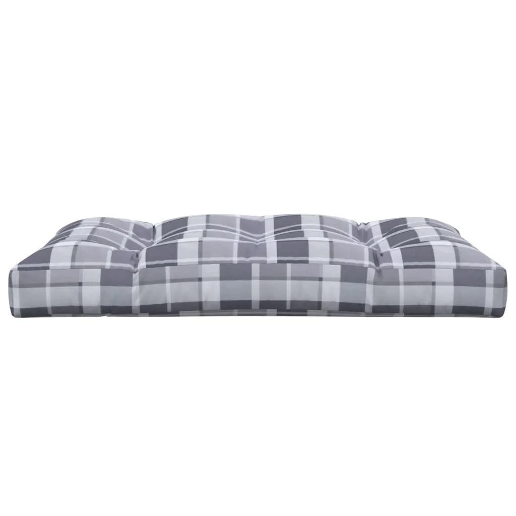 Cuscino per Pallet a Quadri Grigi 120x80x12 cm in Tessuto 314422