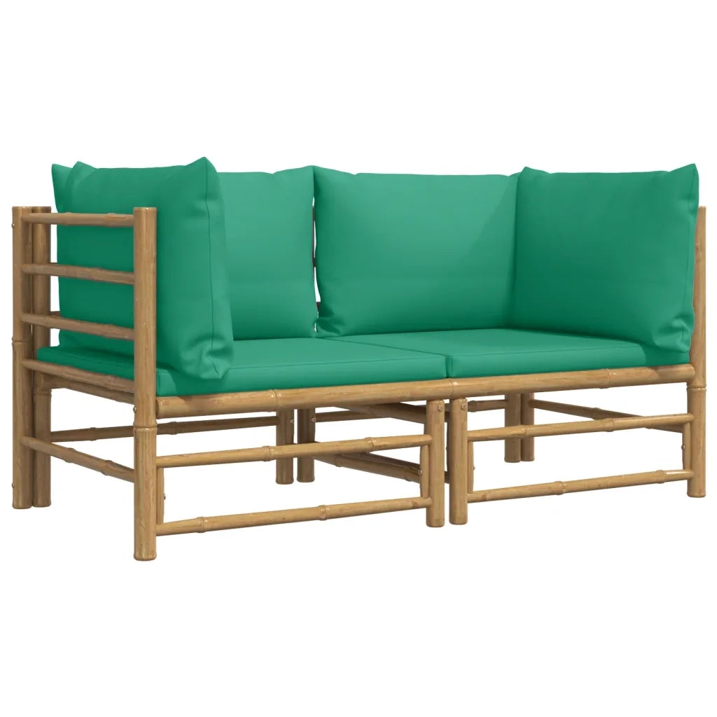 Divani Angolari da Giardino con Cuscini Verdi 2pz BambÃ¹cod mxl 124257