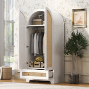 ARMADIO a 2 ante con 2 cassetti e vano interno 70x55x170 cm bianco