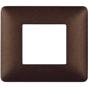 Placca Bticino Matix 2 moduli marrone caffè AM4802TGG