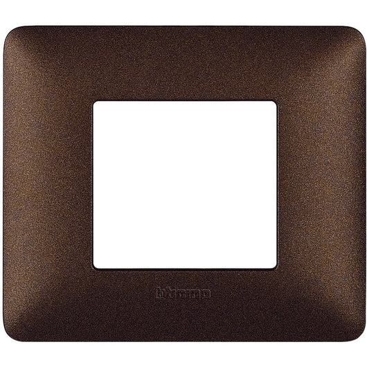 Placca Bticino Matix 2 moduli marrone caffè AM4802TGG