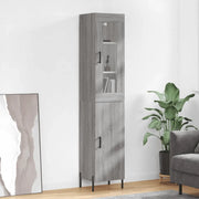 Credenza-Buffet-Armadio da cucina Grigio Sonoma 34,5x34x180 cm in Legno Multistrato 346463