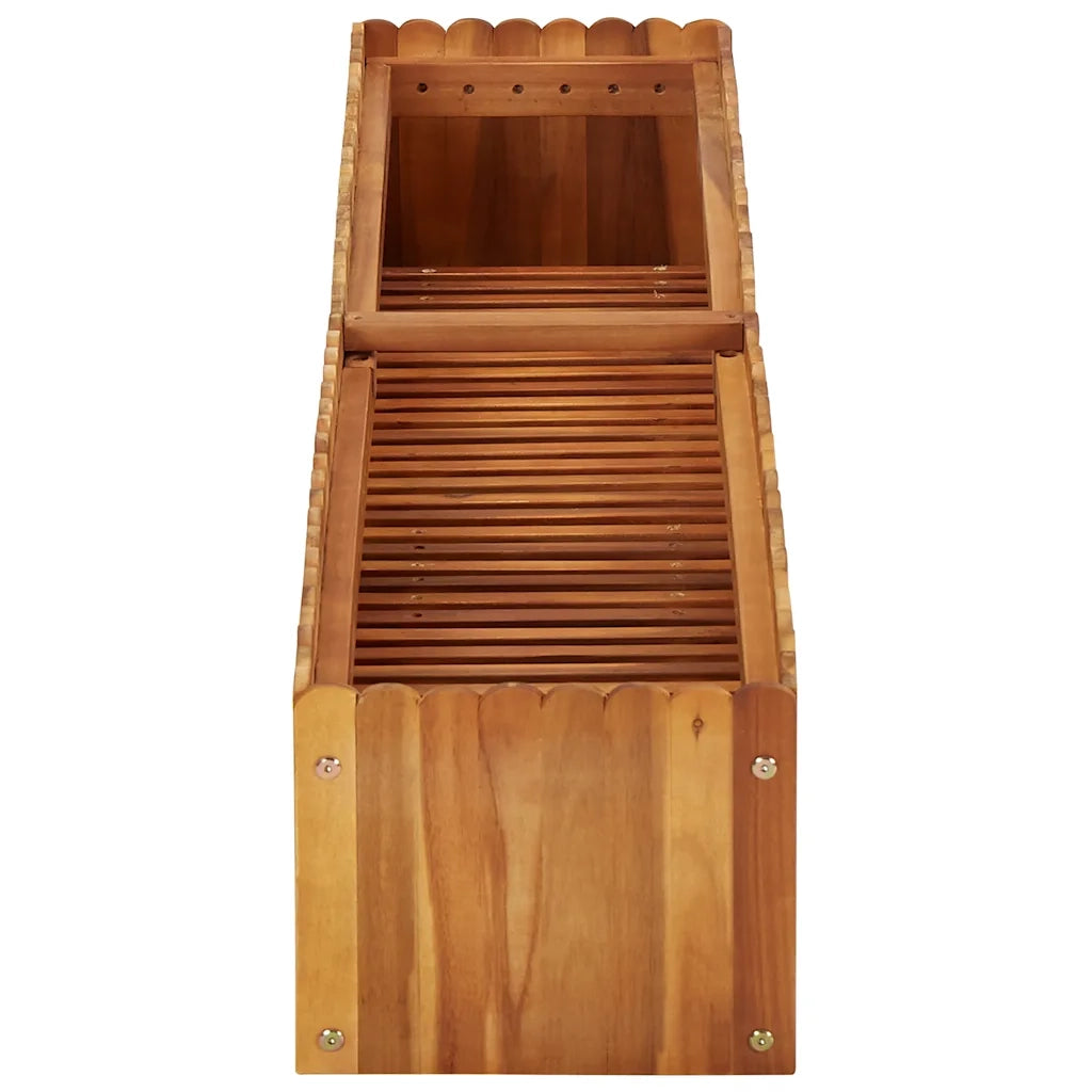 Fioriere | Cassetta per fiori | Letto Rialzato da Giardino 150x30x25 cm in Massello di Acacia