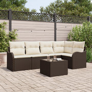 Set Divano da Giardino con Cuscini Grigi Polyrattan 5 Pezzi