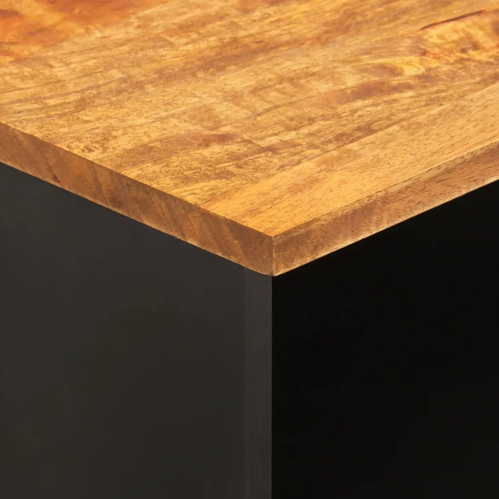 Mobile Porta TV-Mobile per TV-Credenza TV Marrone e Nero 100x33,5x46 cm in Legno di Mango 179563