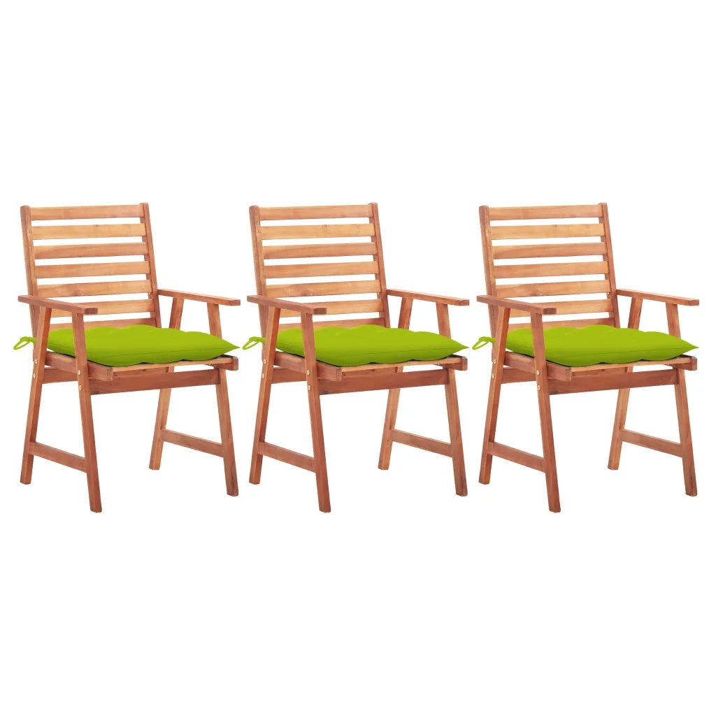 Sedie da Pranzo da Esterni con Cuscini 3 pz Massello di Acacia cod mxl 6313