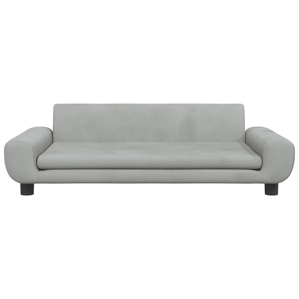 Divano per Bambini-Sofa-Divanetto Grigio Chiaro 100x54x33 cm in Velluto