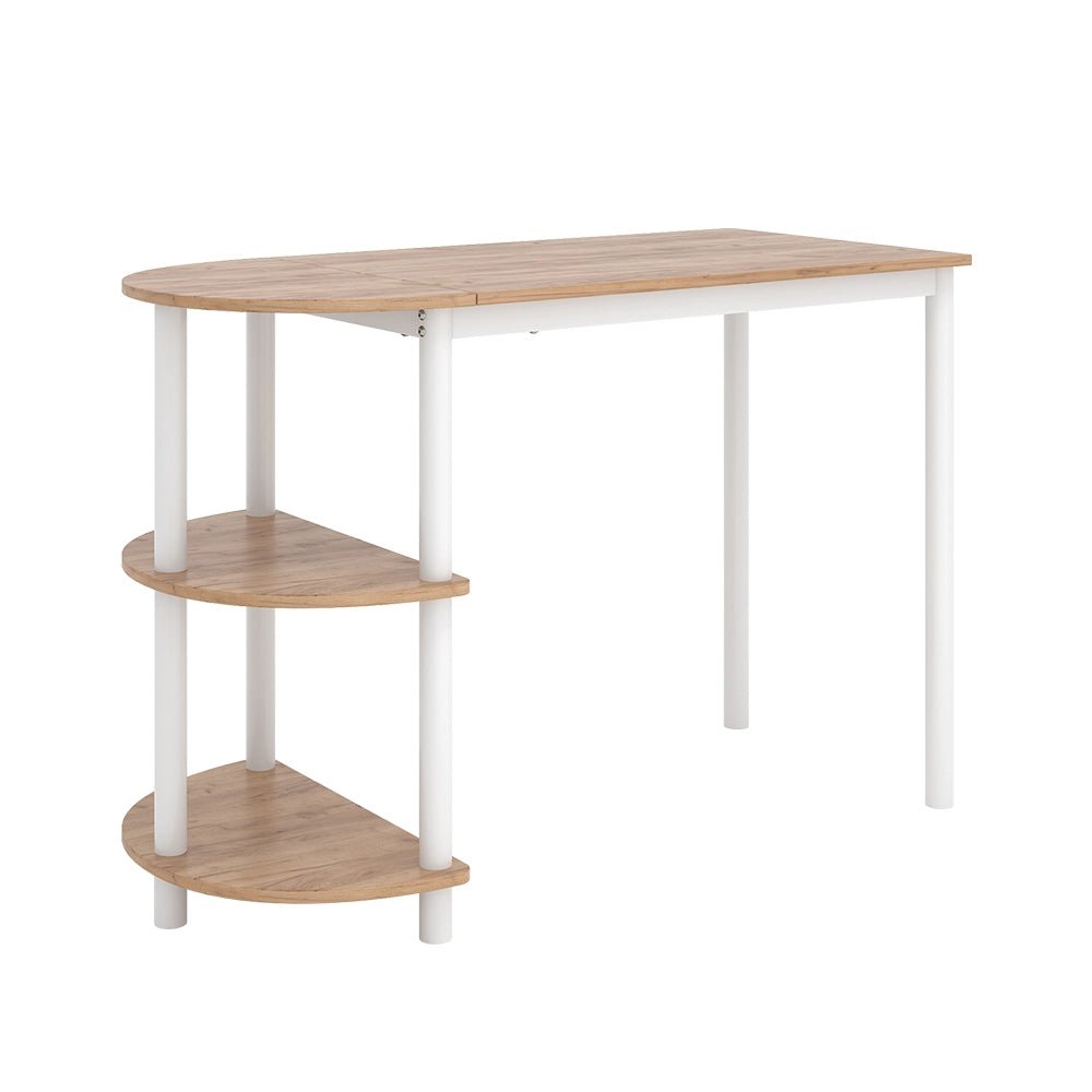 Vicco Tavolo da cucina Quercia dorata/bianco 110 x 50 cm con ripiani aperti