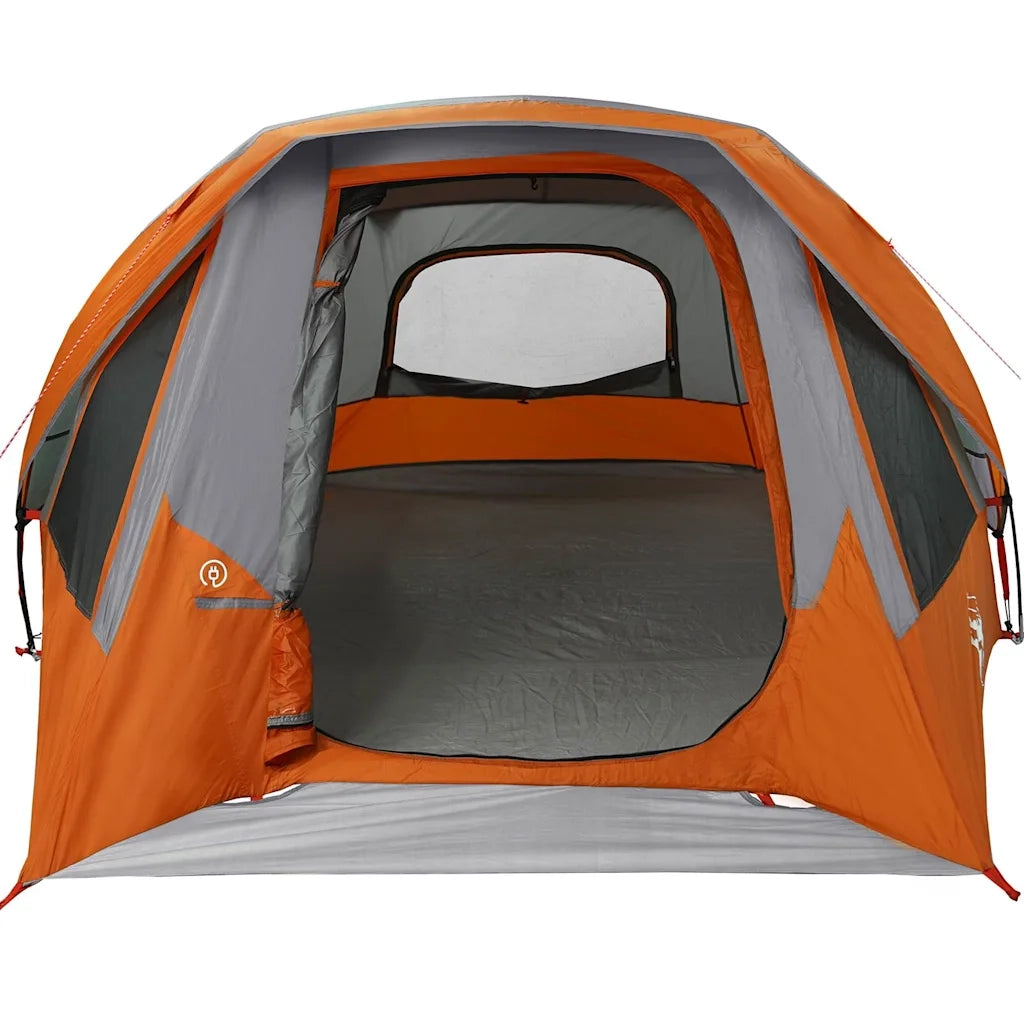 Tenda Familiare Cabina 6 Persone Grigia Arancione Impermeabile 4100669