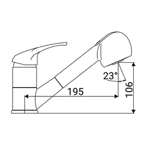 Rubinetto lavello monoforo con doccia estraibile