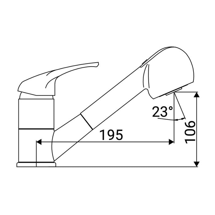 Rubinetto lavello monoforo con doccia estraibile