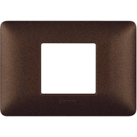 Placca Bticino Matix 2 moduli centrati marrone caffè AM4819TGG