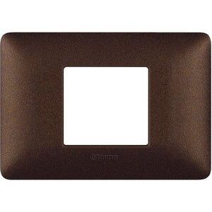 Placca Bticino Matix 2 moduli centrati marrone caffè AM4819TGG