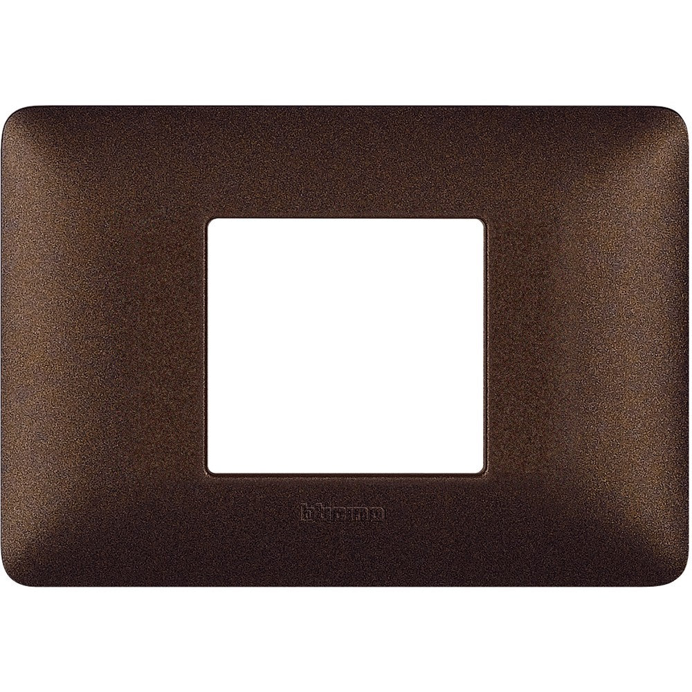 Placca Bticino Matix 2 moduli centrati marrone caffè AM4819TGG