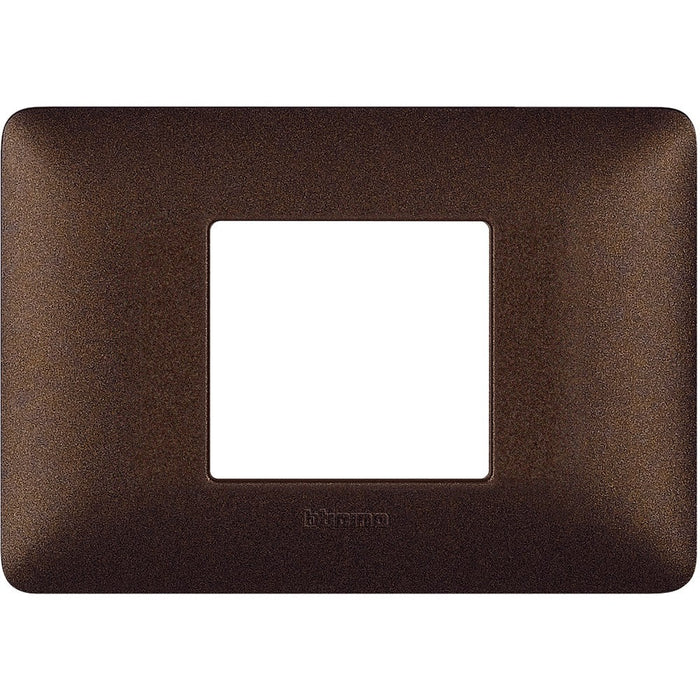 Placca Bticino Matix 2 moduli centrati marrone caffè AM4819TGG