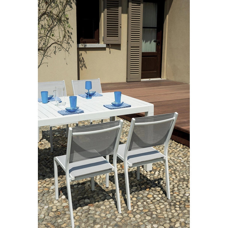 Tavolo Naxos 160/240X90 Alluminio Bianco - Gambe Scorrevoli Moia