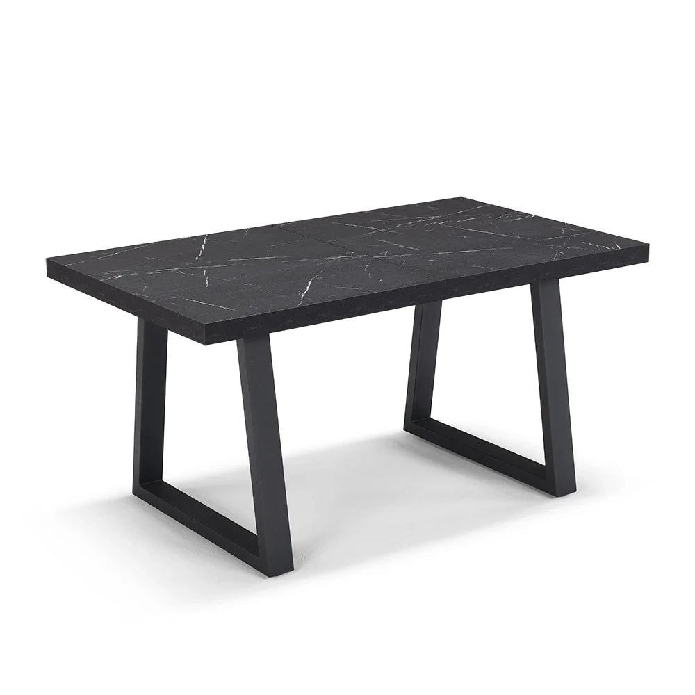 Tavolo da pranzo allungabile Pietra Nera 145x85 MADE IN ITALY modello GOYA fino a 195 CM per sala da pranzo, cucina e soggiorno, design moderno con top in melaminico