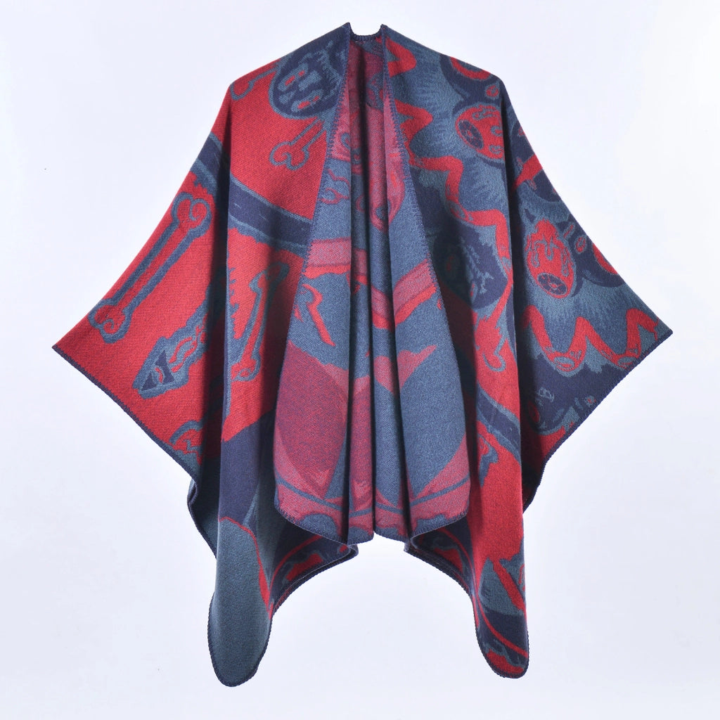 Nuovo scialle/mantella in cashmere da donna in stile vintage