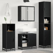Set di mobili per il bagno 3 pcs Rovere Nero Legno multistrato 3402362