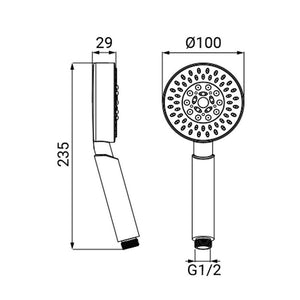 Doccino a 5 getti cromato - Serie Tenerife
